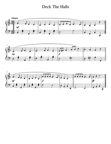 DECK THE HALLS (EASY PIANO)