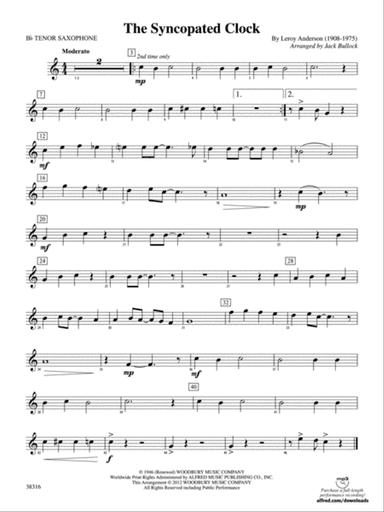 The Syncopated Clock: B-flat Tenor Saxophone