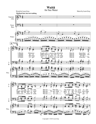 Waitā (SATB Carol Version)