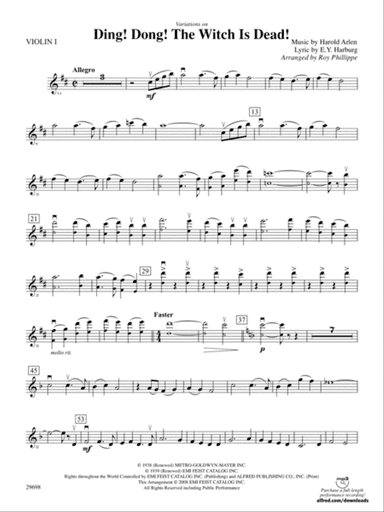 Variations on Ding! Dong! The Witch Is Dead!: 1st Violin