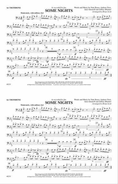 Some Nights: 1st Trombone
