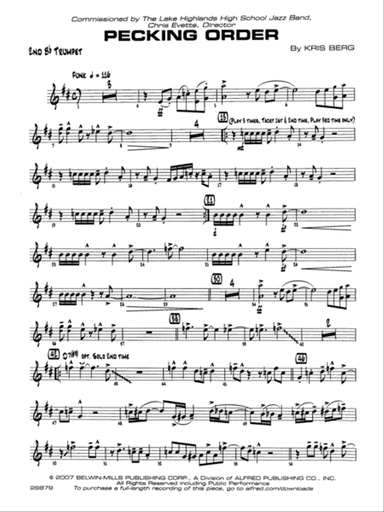 Pecking Order: 2nd B-flat Trumpet