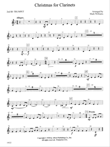 Christmas for Clarinets: 2nd B-flat Trumpet