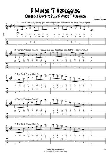 F Minor 7 Arpeggios (5 Ways to Play)