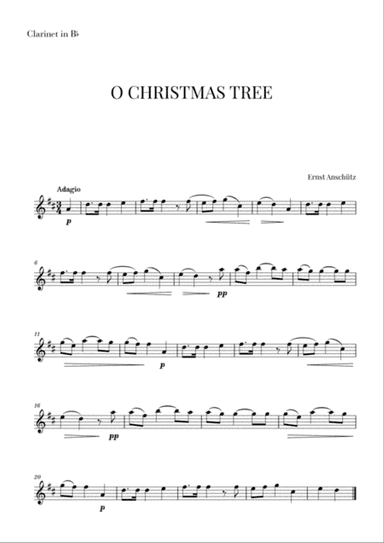 O Christmas Tree for Clarinet