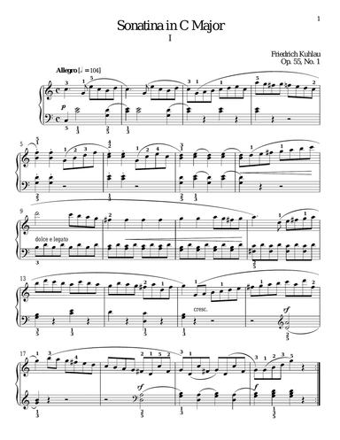 Sonatina In C Major, Op. 55, No. 1