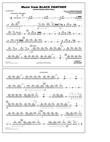 Music from Black Panther (arr. Matt Conaway) - Snare Drum