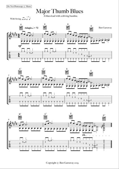 Major Thumb Blues - Guitar Solo