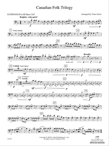 Canadian Folk Trilogy: (wp) B-flat Baritone B.C.