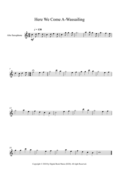 Here We Come A-Wassailing (Alto Sax)