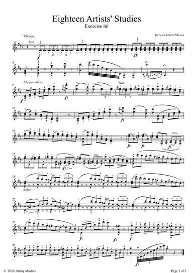Mazas 75 Melodious & Progressive Studies Op 36, Book 3, No.66