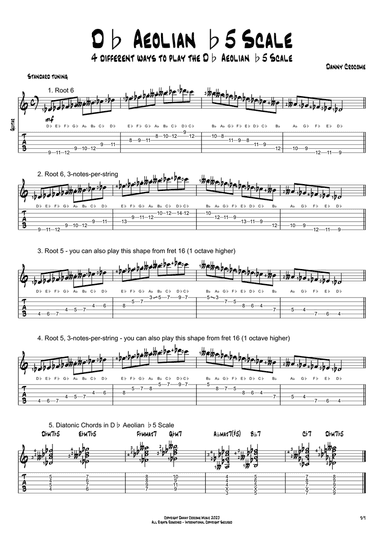 Db Aeolian b5 Scale (4 Ways to Play)