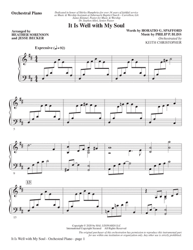 It Is Well with My Soul (arr. Heather Sorenson and Jesse Becker) - Piano