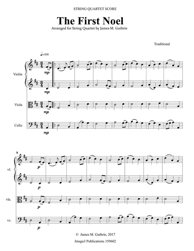 The First Noel for String Quartet