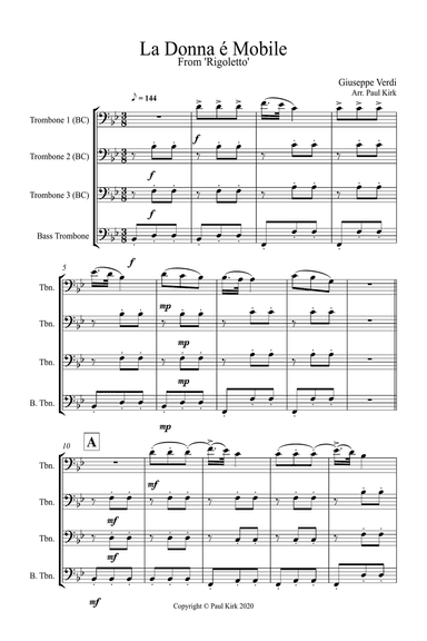 La Donna è Mobile - Trombone Choir