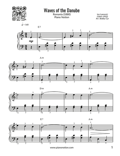 Waves of the Danube (Piano Solo)