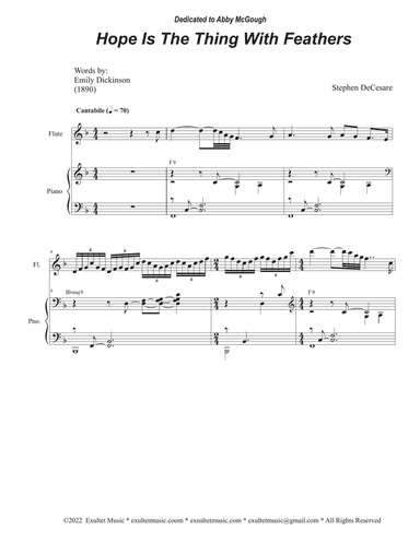 Hope Is The Thing With Feathers (2-part choir - (Soprano and Tenor)