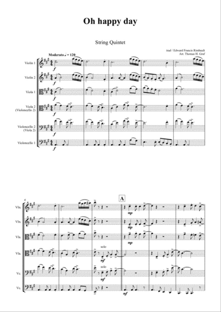 Oh happy day - Christmas Song - Gospel - String Quintet