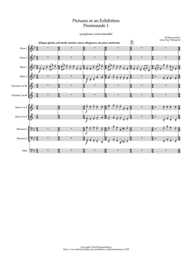 Mussorgsky: Pictures at an Exhibition Nos. 1 to 5 - symphonic wind ensemble