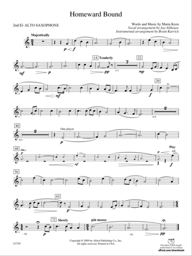 Homeward Bound: 2nd E-flat Alto Saxophone