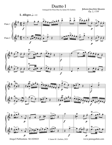 Quantz: Six Duos Op. 2 Complete for Flute Duo