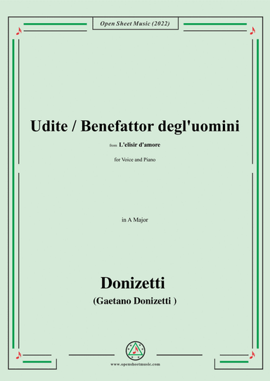 Donizetti-Udite/Benefattor degl'uomini,from L'elisir d'amore