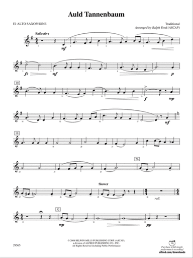 Auld Tannenbaum: E-flat Alto Saxophone