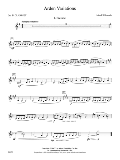 Arden Variations: 3rd B-flat Clarinet