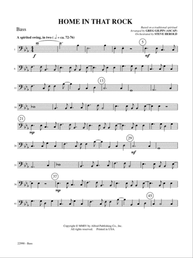 Home in That Rock: String Bass