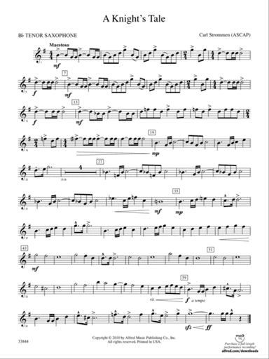 A Knight's Tale: B-flat Tenor Saxophone