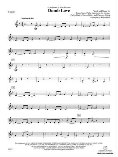 Dumb Love: 1st F Horn