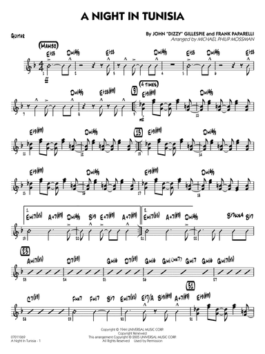 A Night in Tunisia (arr. Mossman) - Guitar