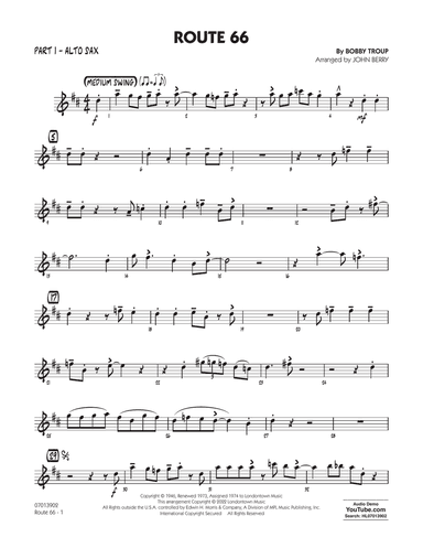 Route 66 (arr. John Berry) - Part 1 - Eb Alto Sax