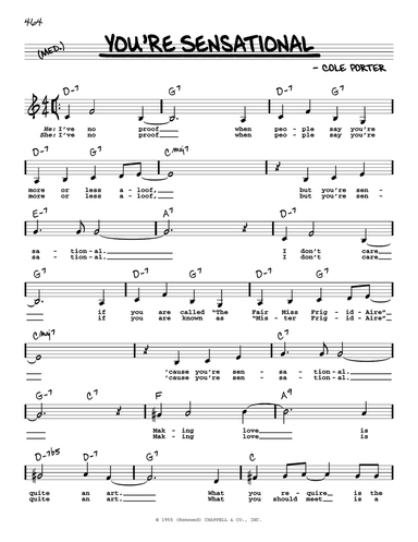 You're Sensational (Low Voice)