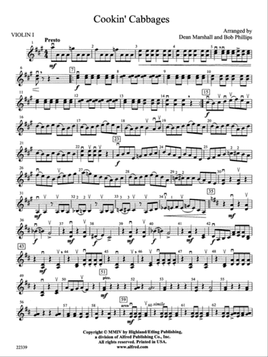 Cookin' Cabbages: 1st Violin