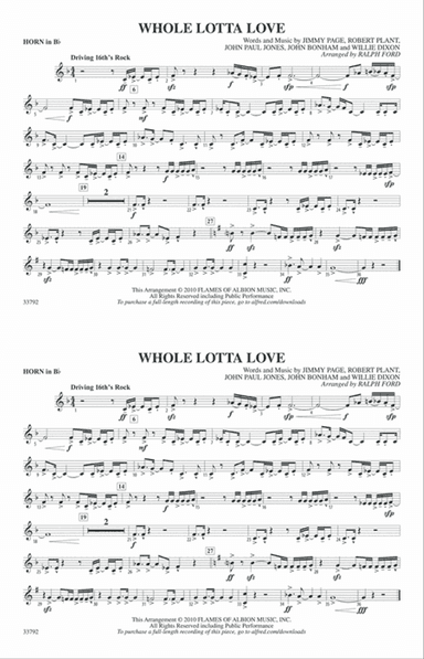 Whole Lotta Love: Horn in B flat