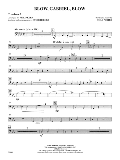 Blow, Gabriel, Blow (from Anything Goes): 2nd Trombone