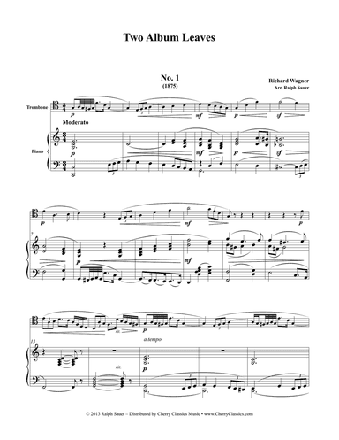 Two Album Leaves for Trombone & Piano