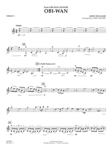 Obi-Wan (from Obi-Wan Kenobi) (arr. Larry Moore) - Violin 1