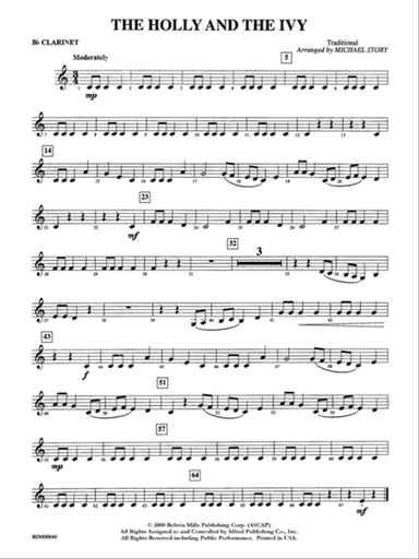 The Holly and the Ivy: 1st B-flat Clarinet