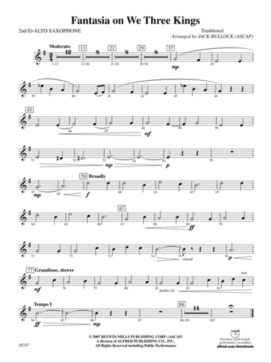 Fantasia on We Three Kings: 2nd E-flat Alto Saxophone