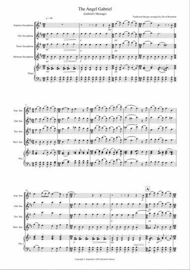 The Angel Gabriel for Saxophone Quartet