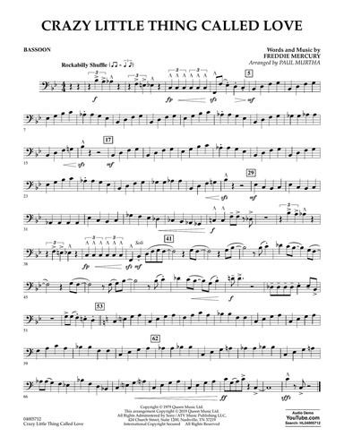 Crazy Little Thing Called Love (arr. Paul Murtha) - Bassoon