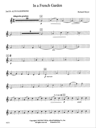 In a French Garden: 2nd E-flat Alto Saxophone