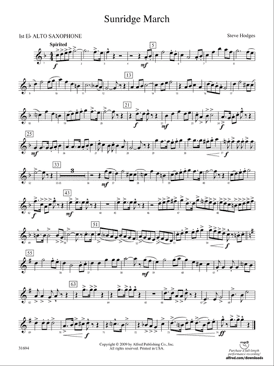 Sunridge March: E-flat Alto Saxophone