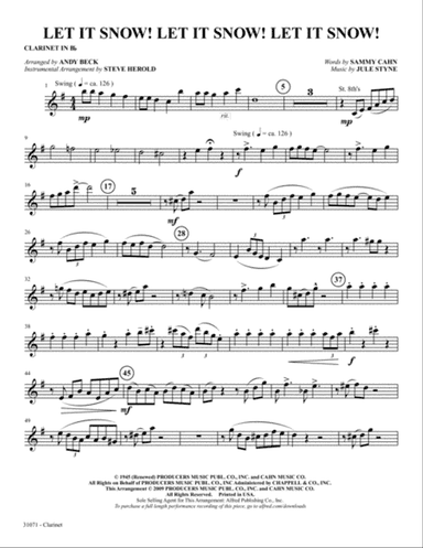 Let It Snow! Let It Snow! Let It Snow!: 1st B-flat Clarinet