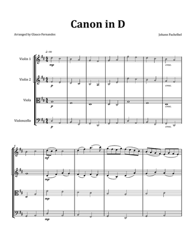 Canon by Pachelbel - String Quartet