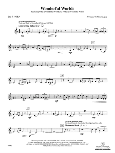 Wonderful Worlds: 2nd F Horn