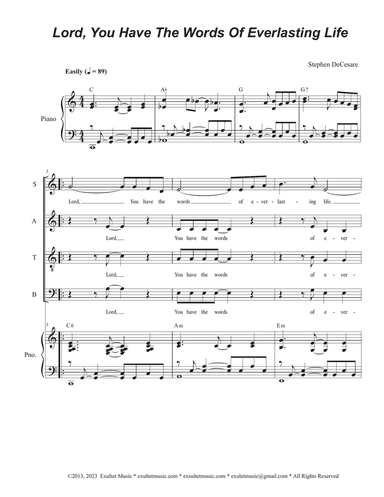 Lord, You Have The Words Of Everlasting Life (SATB)
