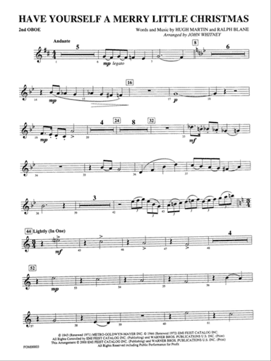 Have Yourself a Merry Little Christmas: 2nd Oboe